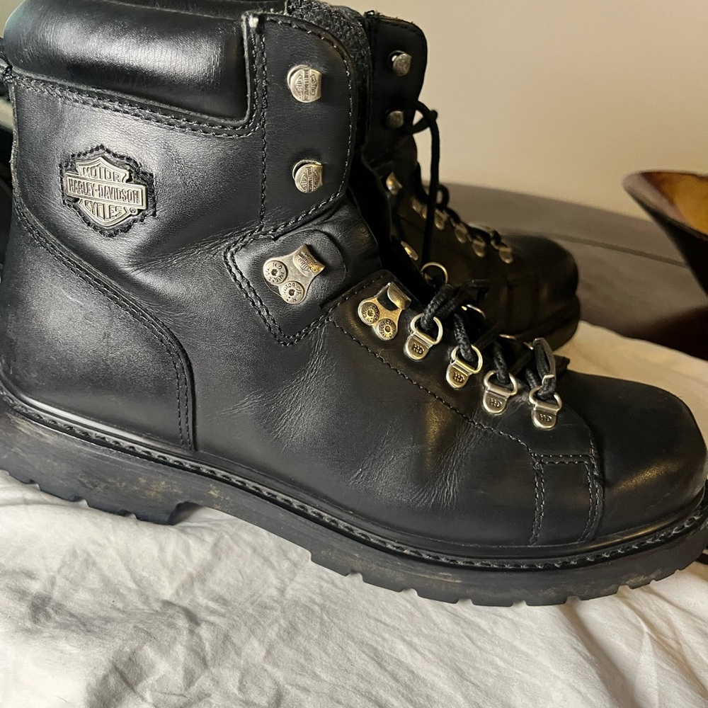 Harley-Davidson Black Leather Ankle Boots